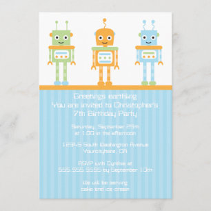 Invitation à la fête d'anniversaire du robot futur