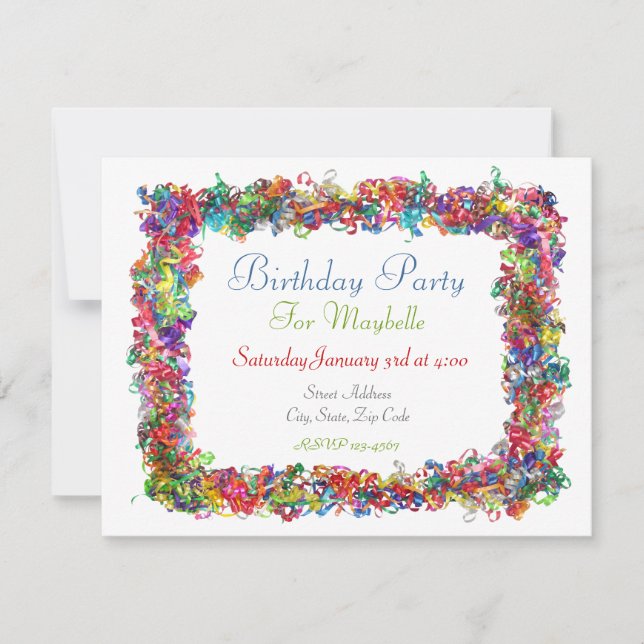 Invitation à la fête d'anniversaire du Ruban (Devant)