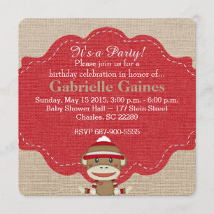 Invitation à la fête d'anniversaire du singe de ré