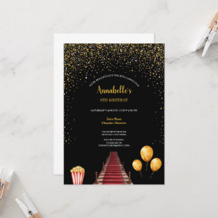 Invitation à la fête d'anniversaire du tapis rouge