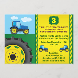 Invitations Faire Part Cartes Anniversaire Tracteur Zazzle Ca