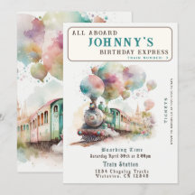 Invitation à la fête d'anniversaire du train