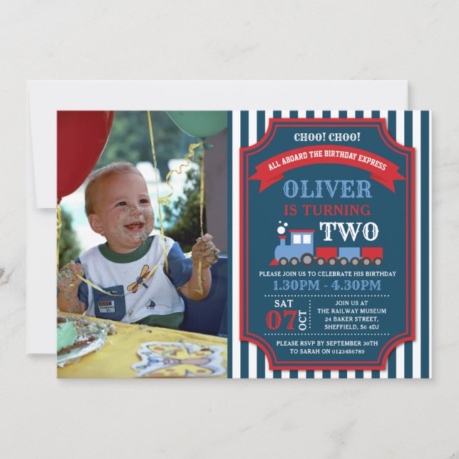 Invitation à la fête d'anniversaire du train (Devant)