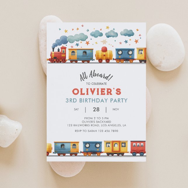 Invitation à la fête d'anniversaire du train (Créateur téléchargé)