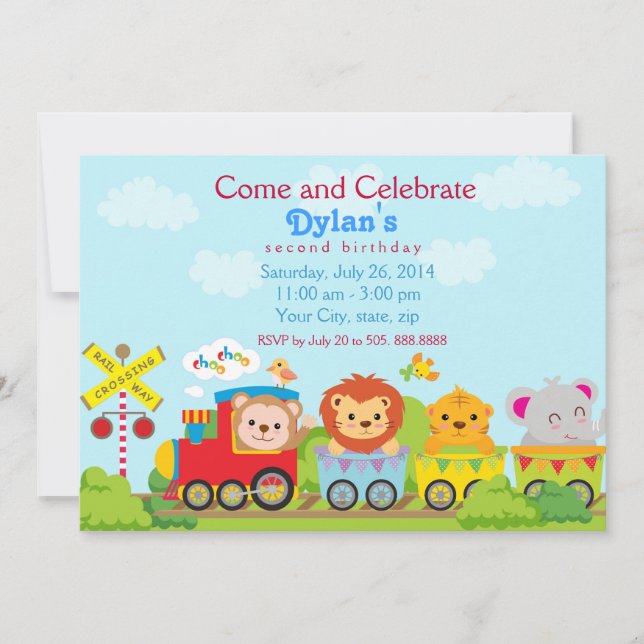 Invitation à la fête d'anniversaire du zoo aïnal (Devant)