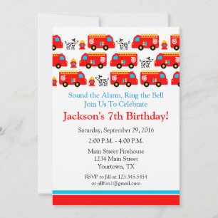 Invitation à la fête d'anniversaire d'un pompier