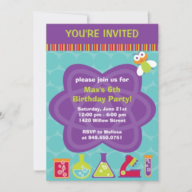 Invitation à la fête d'anniversaire d'un scientifi (Devant)