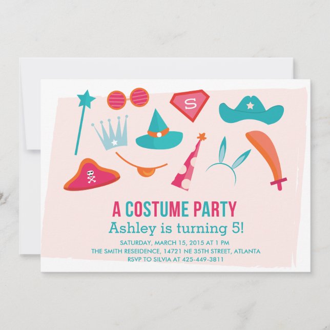 Invitation à la fête d'anniversaire d'une fille (Devant)
