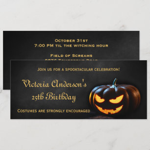 Invitation à la fête d'anniversaire Jack-O-Lantern