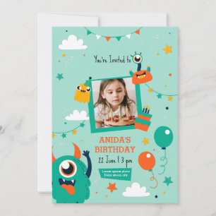 Invitation à la fête d'anniversaire Little Monster