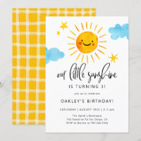 Invitation à la fête d'anniversaire Little Sunshin