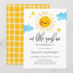 Invitation à la fête d'anniversaire Little Sunshin