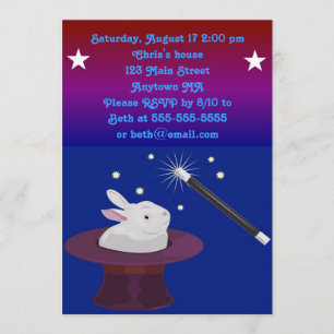 Invitation à la fête d'anniversaire Magic Magicien