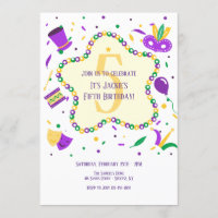 Invitation à la fête d'anniversaire Mardi Gras