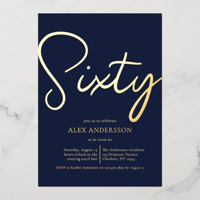 Invitation à la fête d'anniversaire masculine (Recto)