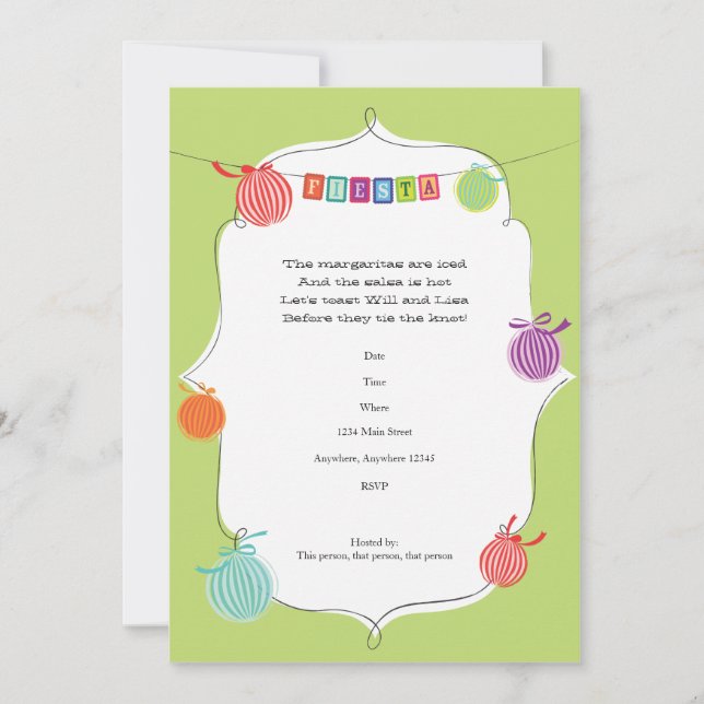 Invitation à la fête d'anniversaire mexicaine Fies (Devant)