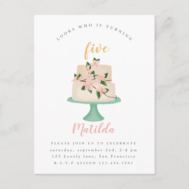 invitation à la fête d'anniversaire modifiable (Devant)