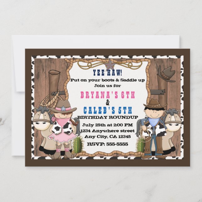 Invitation à la fête d'anniversaire occidentale de (Devant)