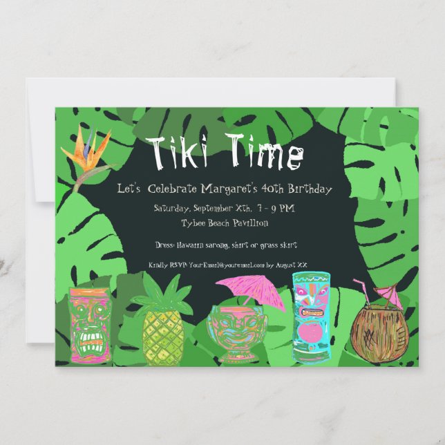 Invitation à la fête d'anniversaire personnalisabl (Devant)