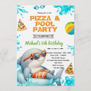Invitation à la fête d'anniversaire Pizza Party Sh