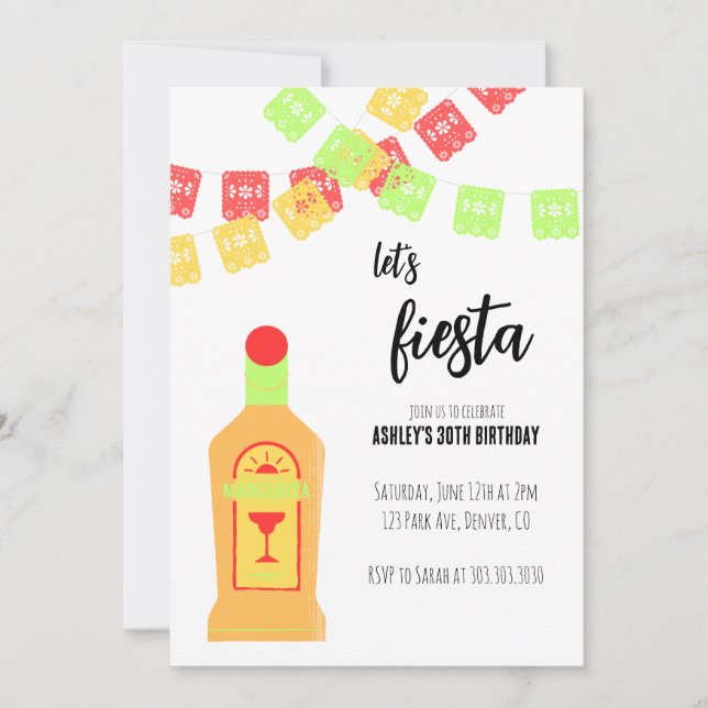 Invitation à la fête d'anniversaire pour adultes (Devant)