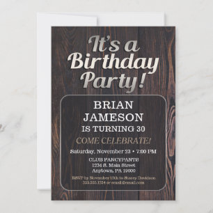 Invitation À La Fête D'Anniversaire Pour Homme Adu