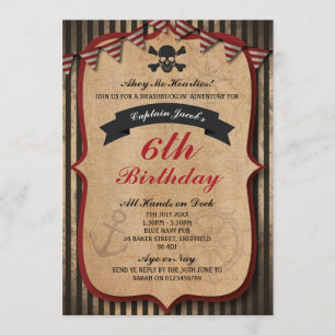 Invitation à la fête d'anniversaire pour les pirat