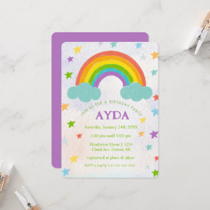 Invitation à la fête d'anniversaire Rainbow