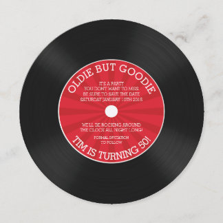 Invitation à la fête d'anniversaire Retro Vinyl Re