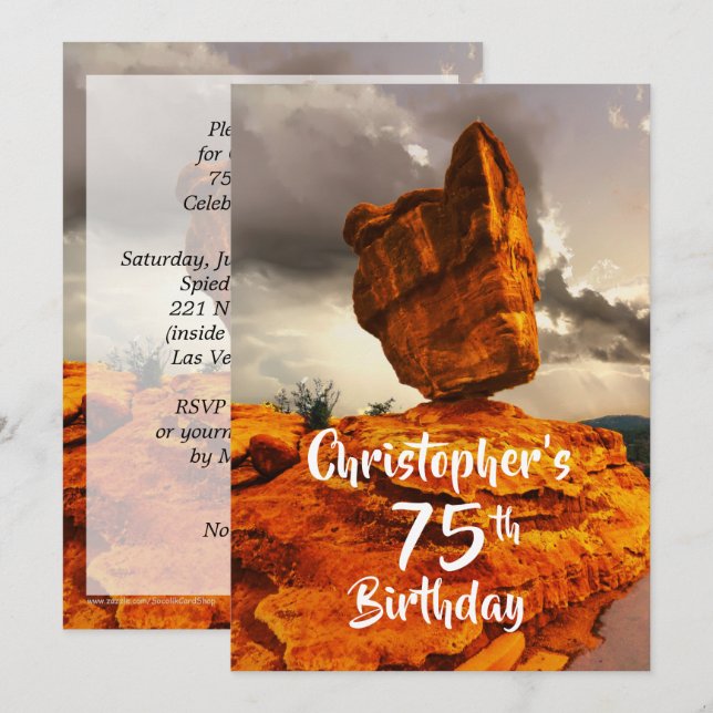 Invitation à la fête d'anniversaire, Rocher équili (Devant / Derrière)