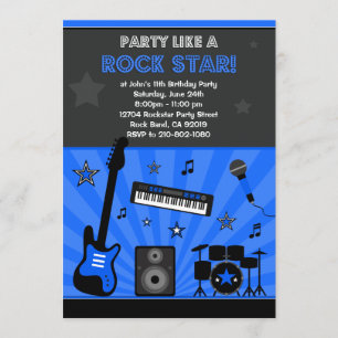 Invitation à la fête d'anniversaire rock Star