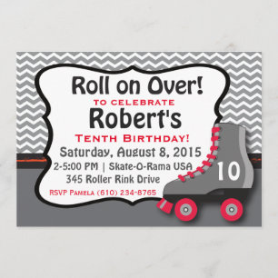 Invitation à la fête d'anniversaire Roller Skate