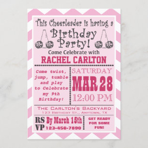 Invitation à la fête d'anniversaire rose