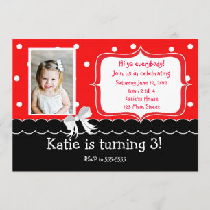 Invitation à la fête d'anniversaire rouge