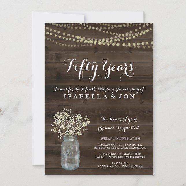 Invitation à la fête d'anniversaire | Rustique Bab (Devant)