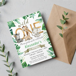 Invitation à la fête d'anniversaire Safari Wild On