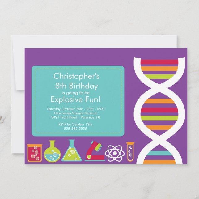 Invitation à la fête d'anniversaire scientifique (Devant)