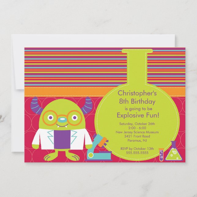 Invitation à la fête d'anniversaire scientifique (Devant)