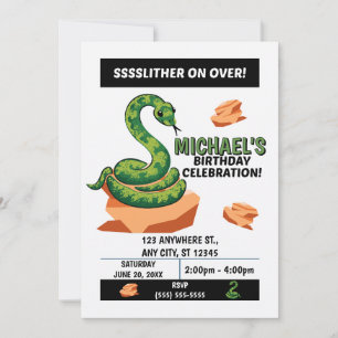 Invitation à la fête d'anniversaire serpent