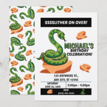 Invitation à la fête d'anniversaire serpent
