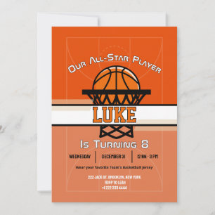 Invitation à la fête d'anniversaire Slam Dunk 
