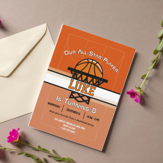 Invitation à la fête d'anniversaire Slam Dunk