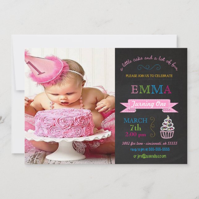 Invitation à la fête d'anniversaire sur mesure pou (Devant)