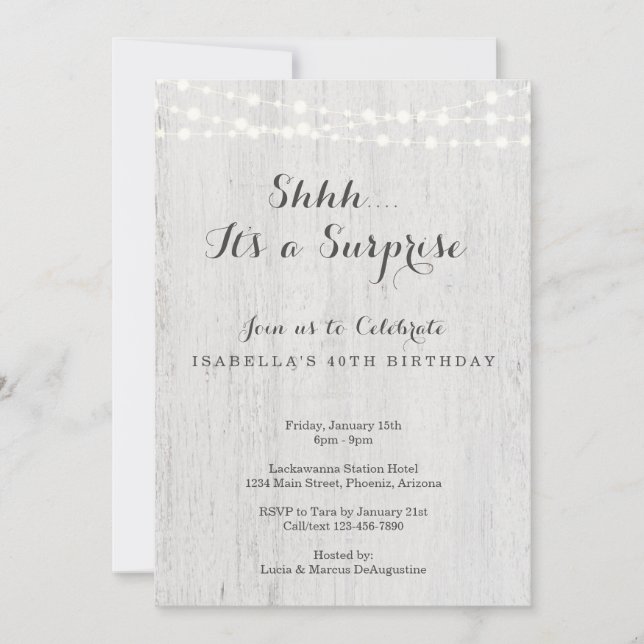 Invitation à la fête d'anniversaire surprise - Boi (Devant)