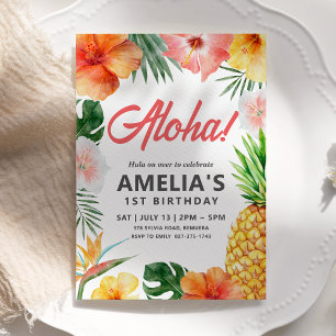 Invitation à la fête d'anniversaire tropicale hawa