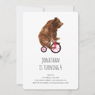 Invitation à la fête d'anniversaire. Un mignon our