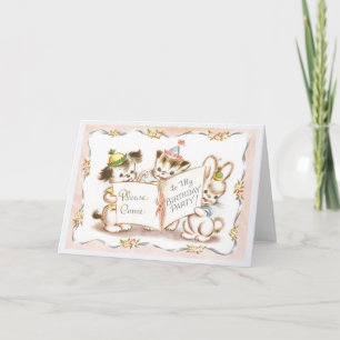 Invitation à la fête d'anniversaire vintage