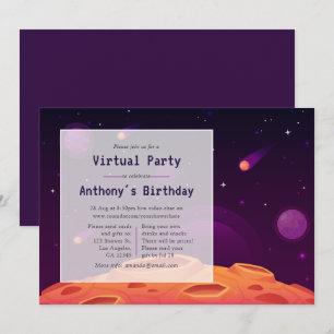 Invitation à la fête d'anniversaire virtuelle de l