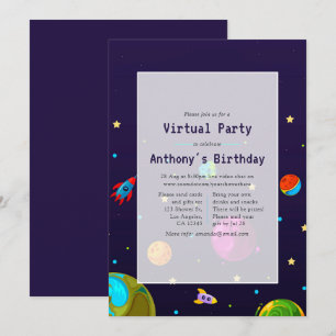 Invitation à la fête d'anniversaire virtuelle de l