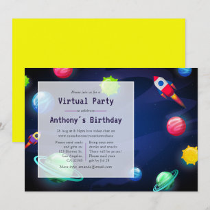 Invitation à la fête d'anniversaire virtuelle de l